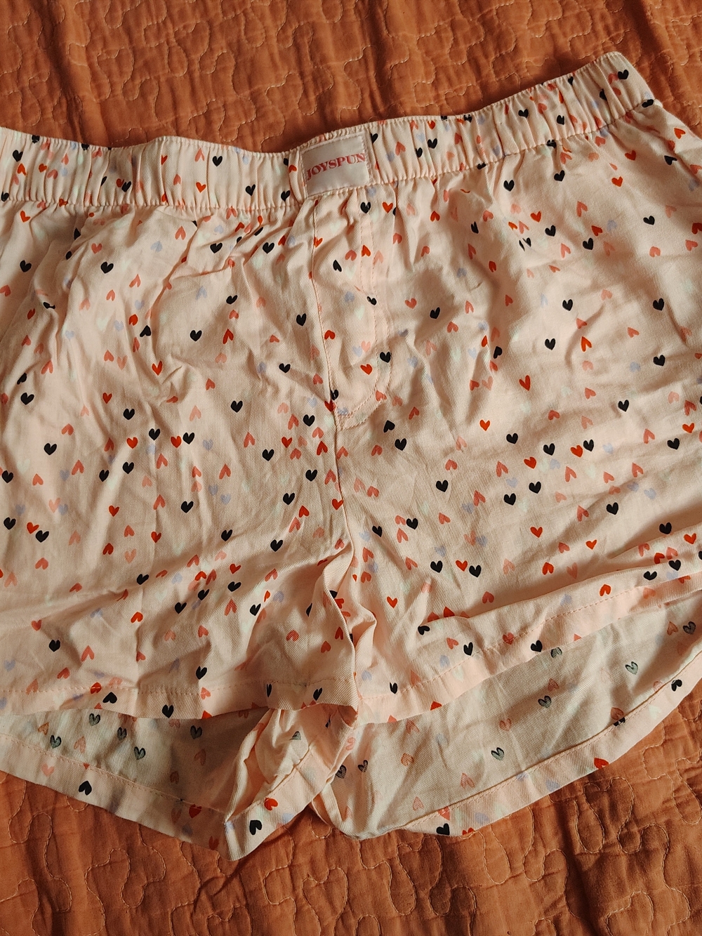 Women's Cream Heart Print Sleep Shorts